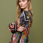 Multi-Patterned Geometric Top w. Side Buttons