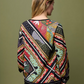 Multi-Patterned Geometric Top w. Side Buttons