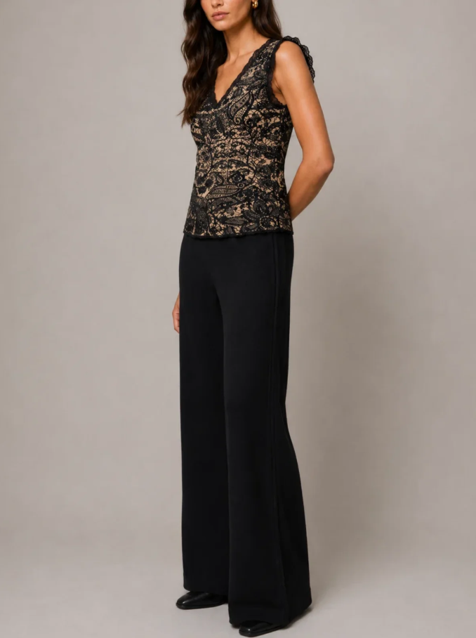 Sleeveless Lacey Knit Top
