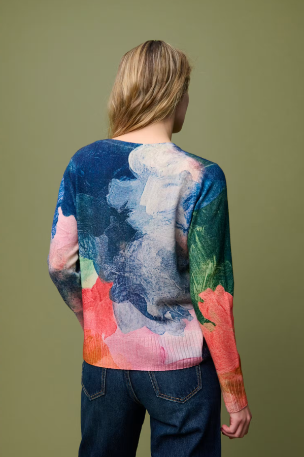 Watercolour Abstract Cashmere Blend Sweater