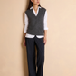 Open-Weave Back Wool & Cashmere Vest
