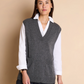 Open-Weave Back Wool & Cashmere Vest