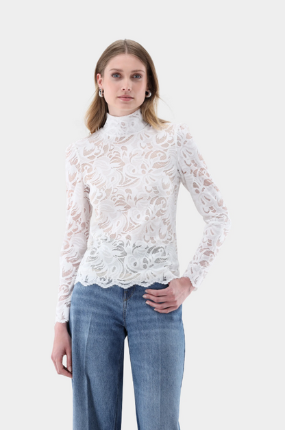 Lacey Mock Neck Blouse