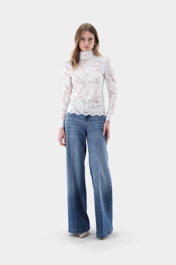 Lacey Mock Neck Blouse
