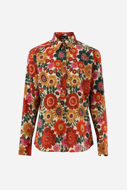 Floral Lagoon Fine Poplin Blouse