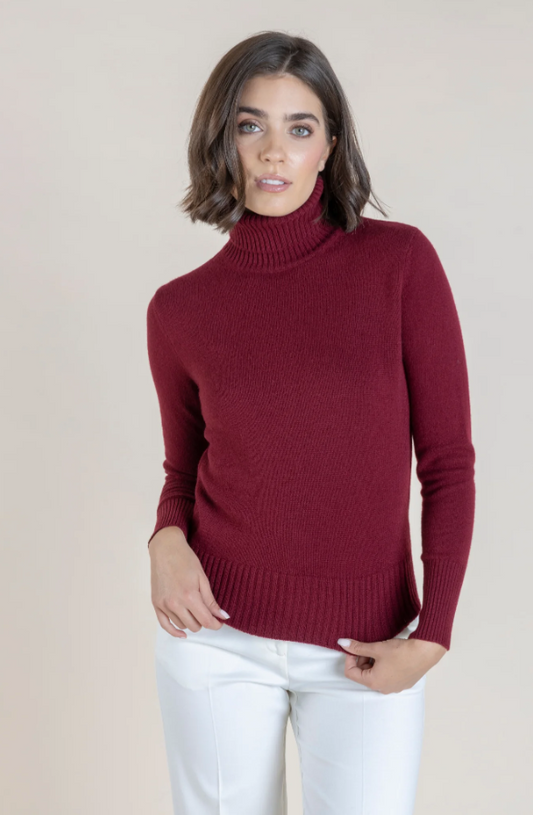 Cashmere & Wool Ribbed Neck Sweater