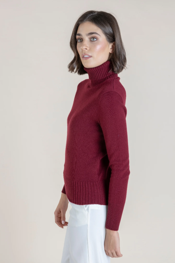 Cashmere & Wool Ribbed Neck Sweater