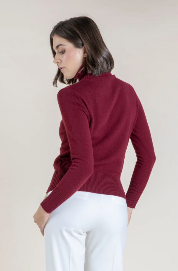 Cashmere & Wool Ribbed Neck Sweater