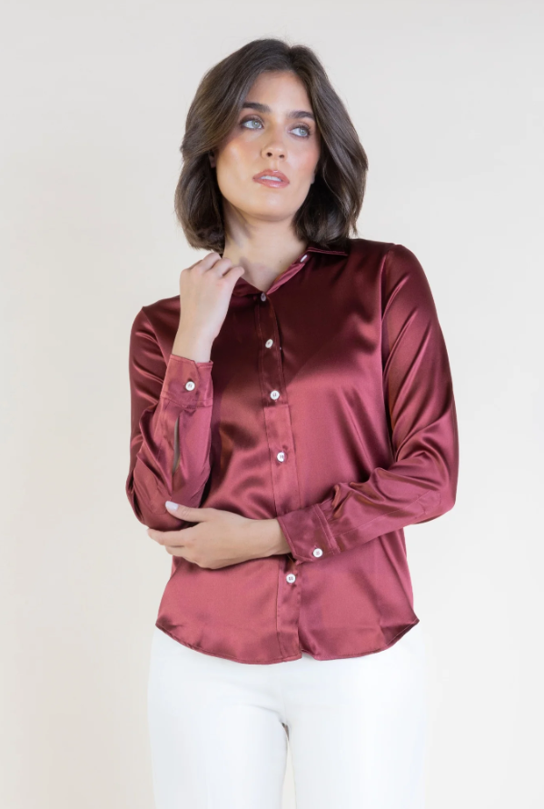 Merlot Silk Blouse