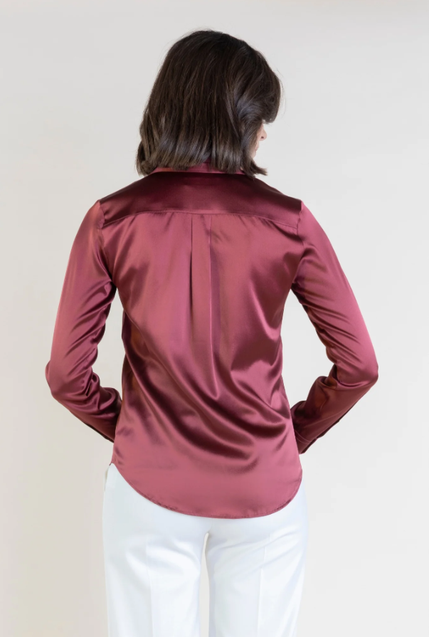 Merlot Silk Blouse