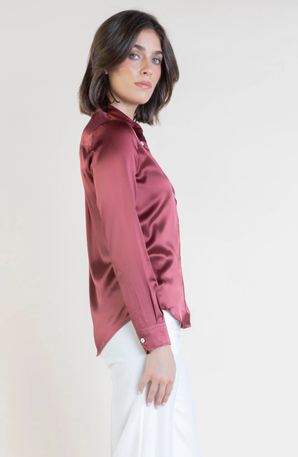 Merlot Silk Blouse