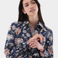 Cotton Satin Floral Blouse