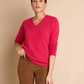 Cashmere Side-Braided V-Neck Sweater