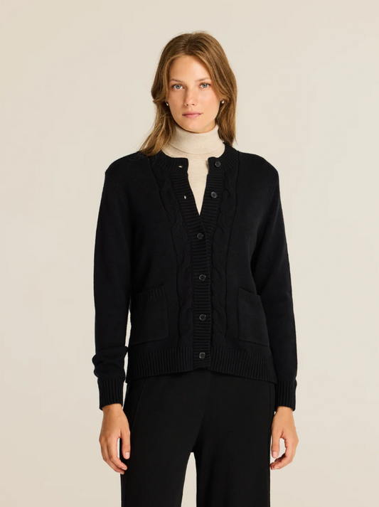 Cable-Knit Buttoned Cardigan