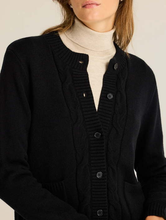 Cable-Knit Buttoned Cardigan