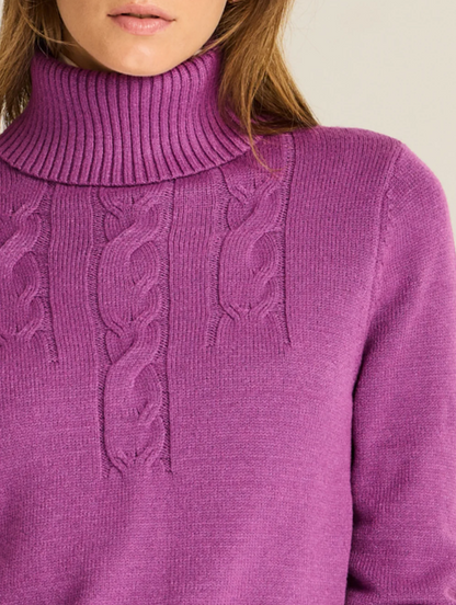 Cable-Detailed Roll-Neck Sweater