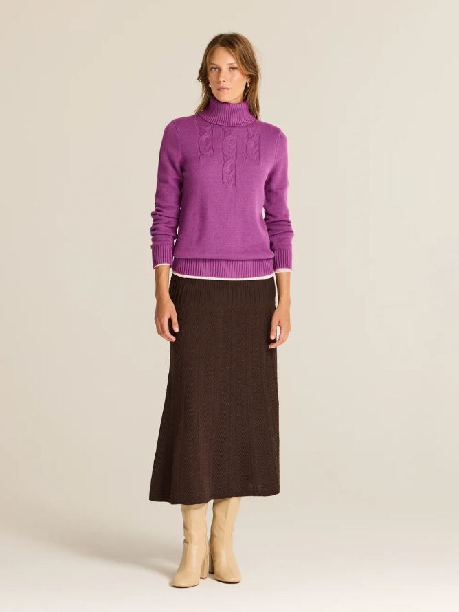 Cable-Detailed Roll-Neck Sweater