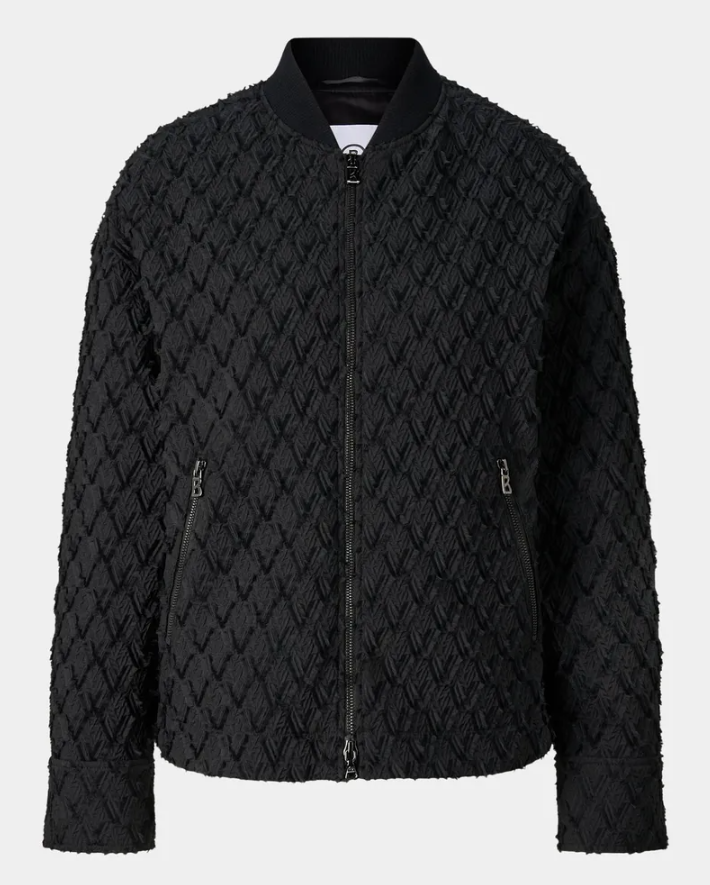 Chevron Textured Bomber Jacket