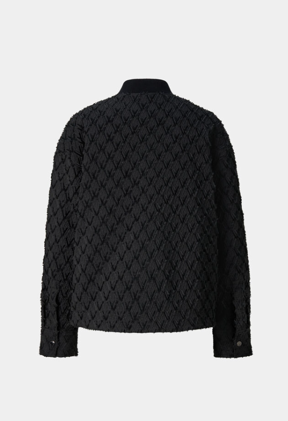 Chevron Textured Bomber Jacket