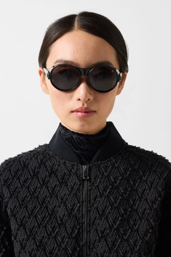 Chevron Textured Bomber Jacket