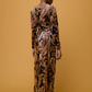 Paisley Velvet Dress with Side Slit