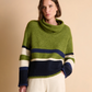 Cowl Neck Nautical Striped Sweater