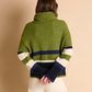 Cowl Neck Nautical Striped Sweater