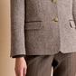 Chevron Wool Blazer w. Stand-up Collar