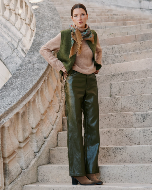Straight Leg Faux Leather Pants