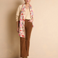 Floral Painted Wool Knit Scarf