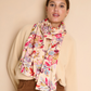 Floral Painted Wool Knit Scarf