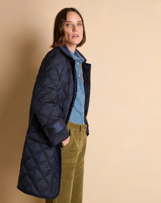 Diamond Quilted Glossy Coat