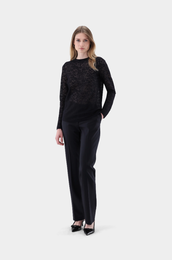 Ultra-Fine Wool Lace Top