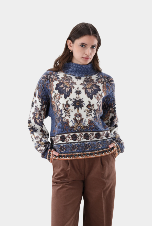 Baroque Paisley Wool Sweater