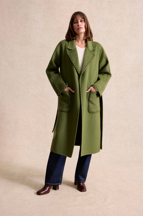 Metal Studded Wool Coat