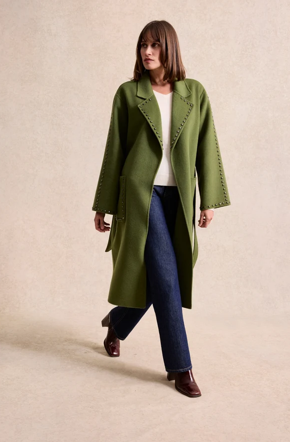 Metal Studded Wool Coat