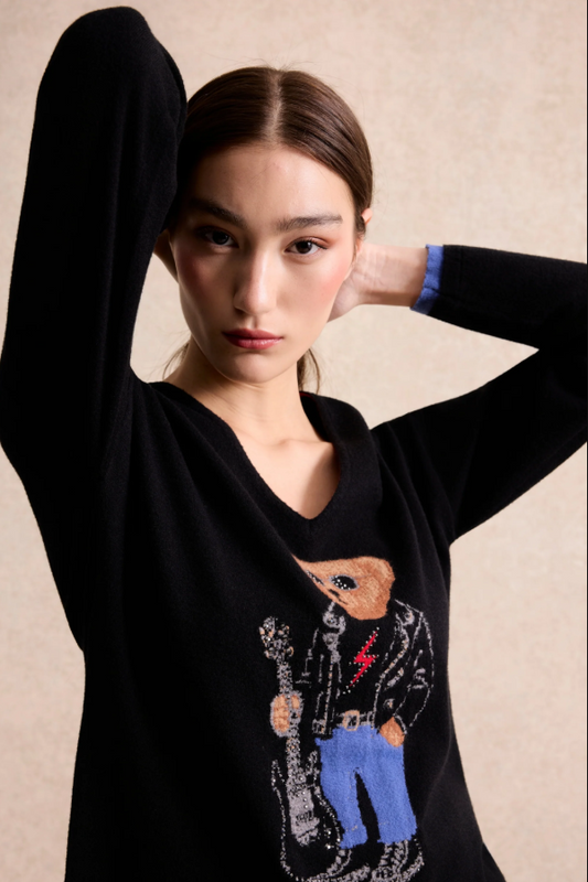 Rockstar Teddy V-Neck Sweater