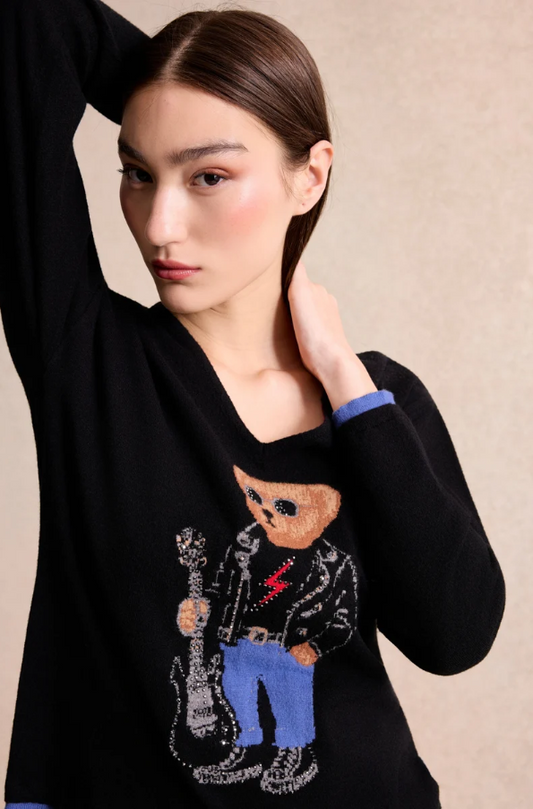 Rockstar Teddy V-Neck Sweater
