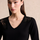 Lacey Eyelet V-Neck Sweater