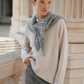 Diamond-Stitched Wool Tunic Sweater