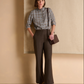 Plaid Ruffled Collar Cotton Blouse