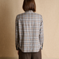 Plaid Ruffled Collar Cotton Blouse