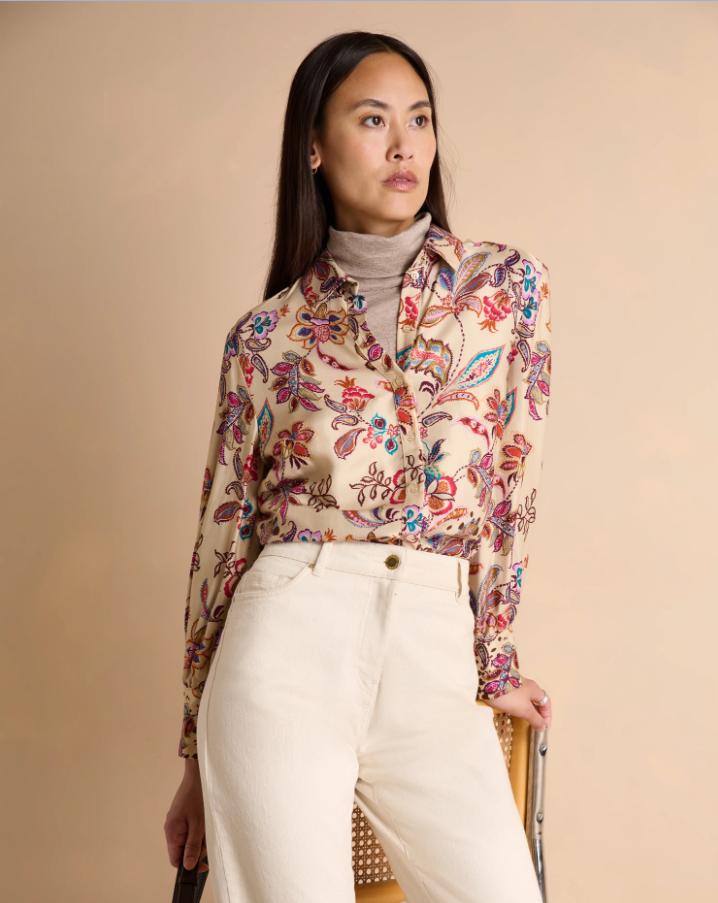 Floral Paisley Twill Blouse