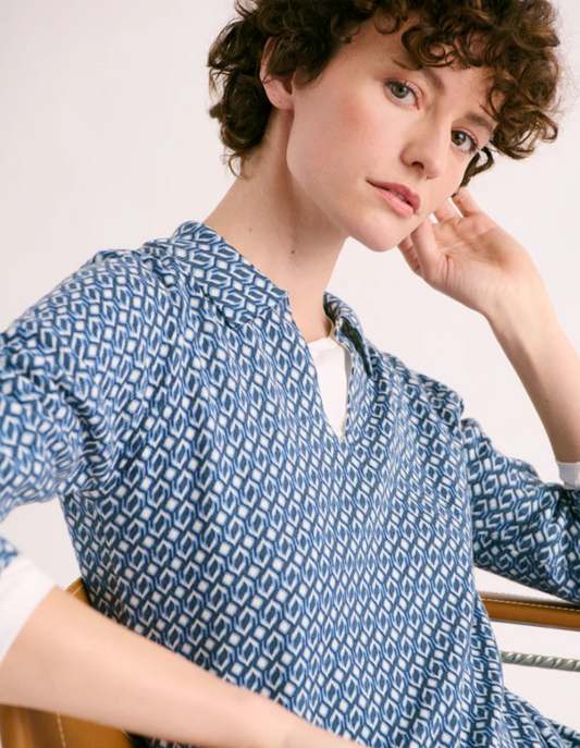 Geometric Patterned Wool Polo