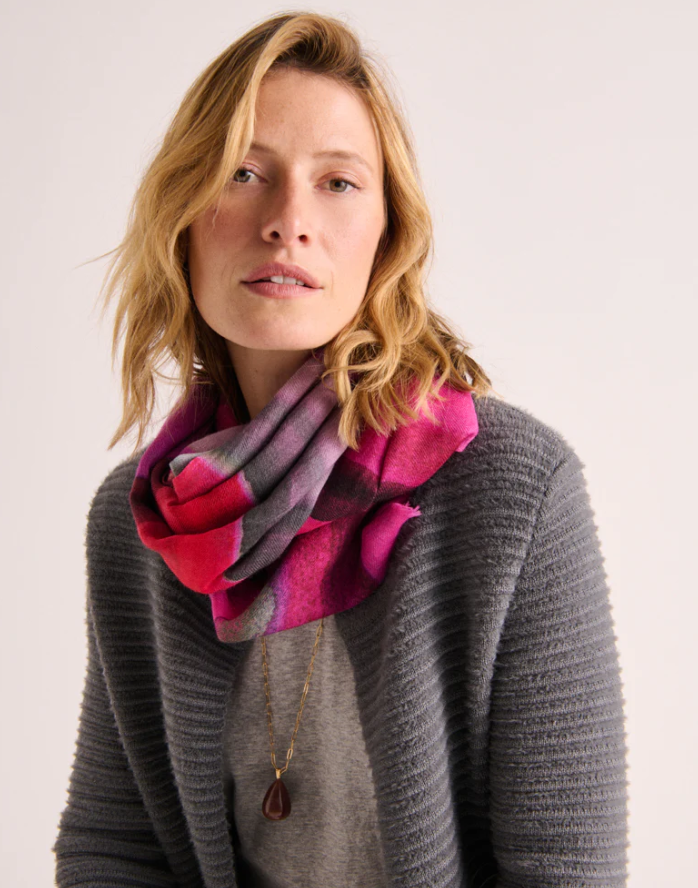 Ink Dye Striped Wool Scarf