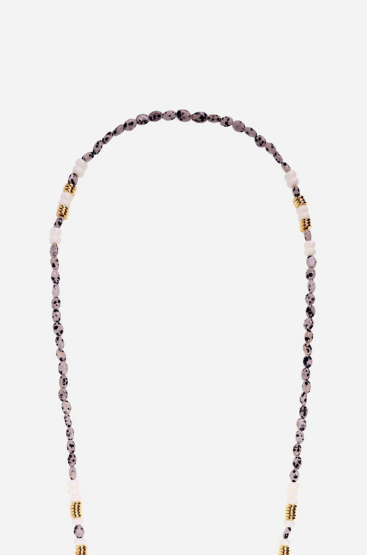 Jasper & White Agate Beaded Phone Chain