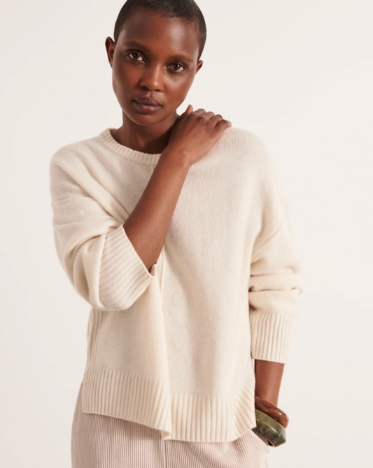 Ribbed Hem Cashmere Sweater