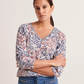 Paisley V-Neck Cotton Blend Sweater
