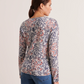 Paisley V-Neck Cotton Blend Sweater