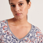 Paisley V-Neck Cotton Blend Sweater